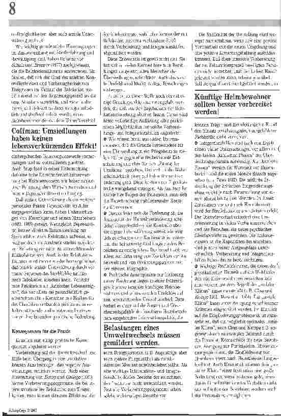 Vorschauseite 4: Erhöhte Sterblichkeit nach Heimübersiedlung?