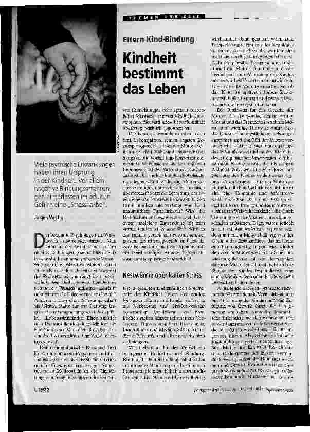Vorschauseite 1: Kindheit bestimmt das Leben