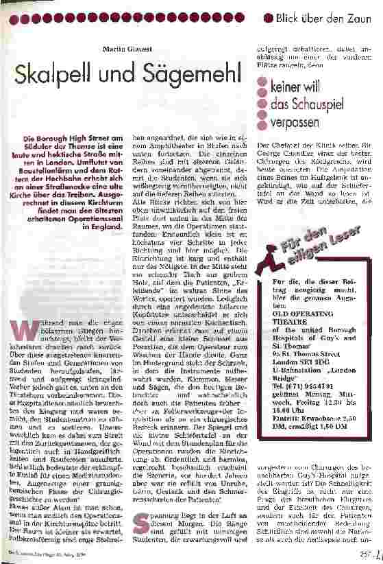Vorschauseite 1: Skalpell und Sägemehl