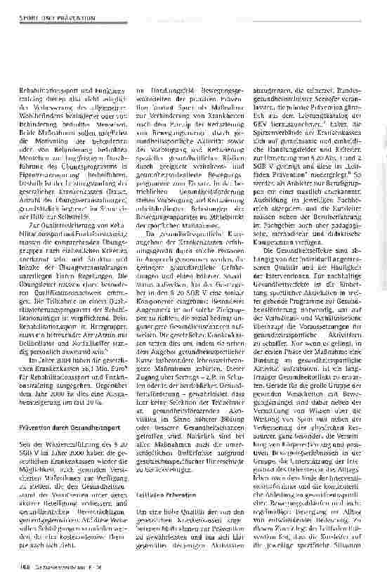 Vorschauseite 2: Sport auf Kassenrezept?