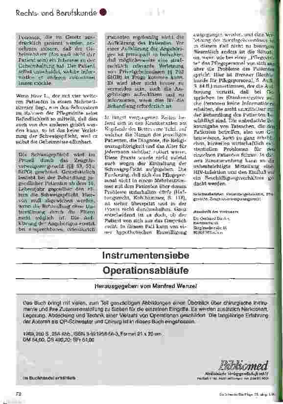 Vorschauseite 2: Schweigepflicht und Pflegevisite