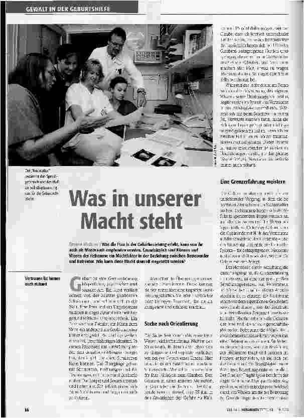 Vorschauseite 1: Was in unserer Macht steht