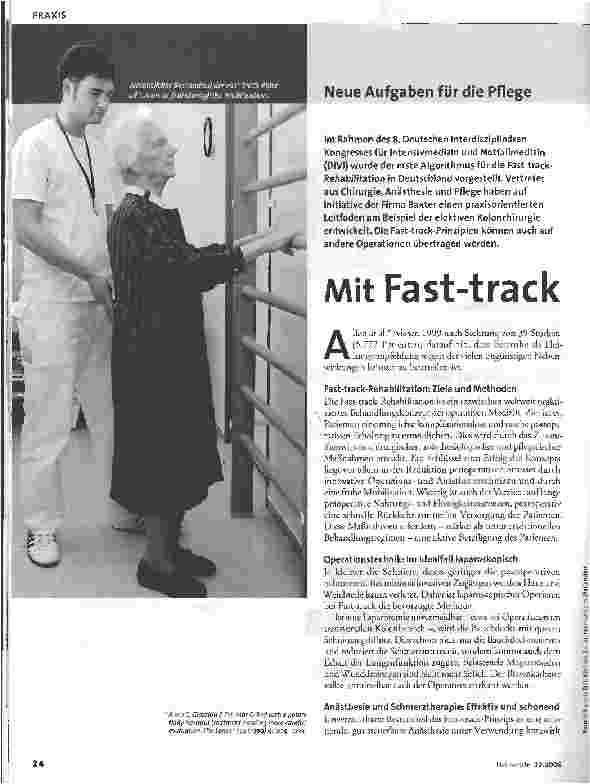 Vorschauseite 1: Mit Fast-track schnell aus dem Bett