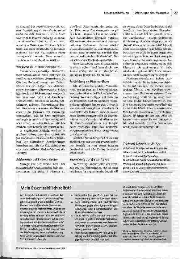 Vorschauseite 2: Therapeut oder Pharmabüttel?Der niedergelassene Arzt im Visier der Pharmaindustrie