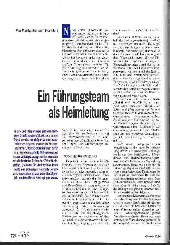 Vorschauseite 1: Ein Führungsteam als Heimleitung