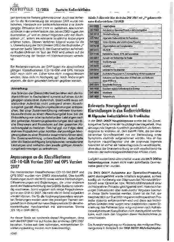 Vorschauseite 2: Deutsche Kodierrichtlinien Version 2007