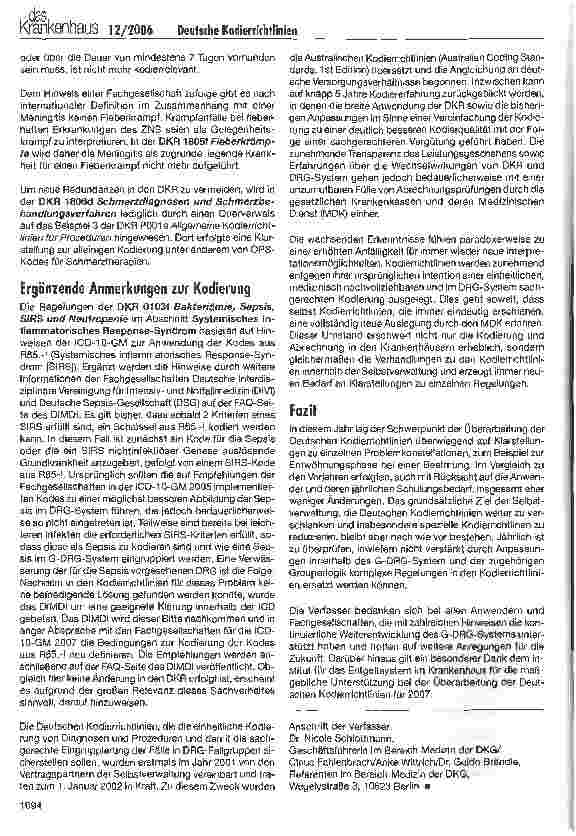 Vorschauseite 6: Deutsche Kodierrichtlinien Version 2007