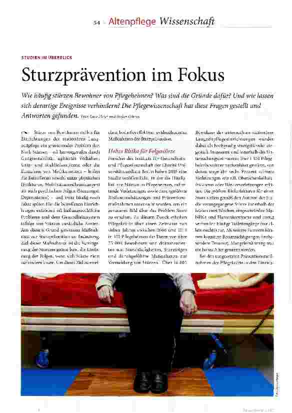 Vorschauseite 1: Sturzprävention im Fokus