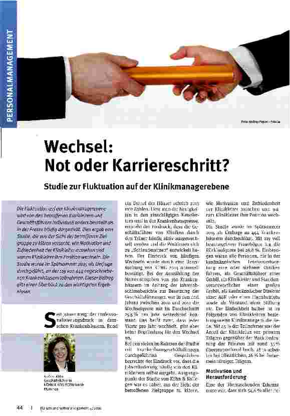 Vorschauseite 1: Wechsel: Not oder Karriereschritt?