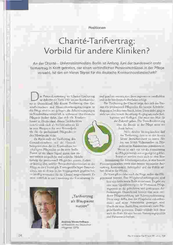 Vorschauseite 1: Charité-Tarifvertrag: Vorbild für andere Kliniken?
