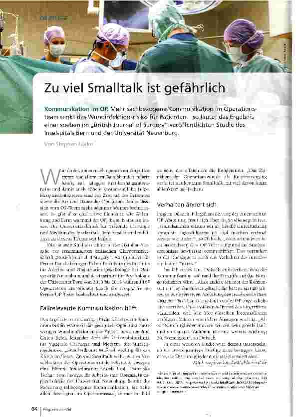 Vorschauseite 1: Zu viel Smalltalk ist gefährlich