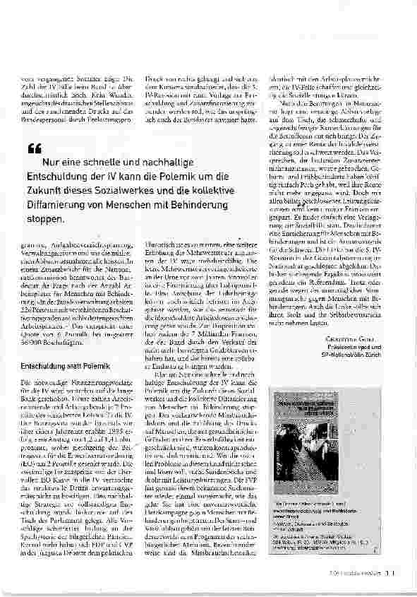 Vorschauseite 2: Schluss mit der kollektiven Diffamierung!