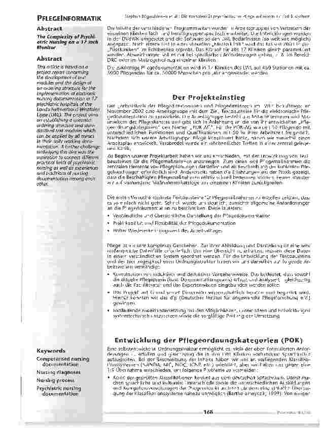 Vorschauseite 2: Die Komplexität psychiatrischer Pflege auf einem 17 ZollBildschirm