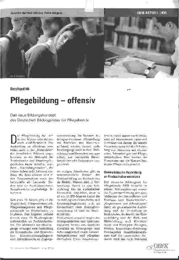 Vorschauseite 1: Pflegebildung - offensiv