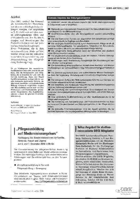 Vorschauseite 3: Pflegebildung - offensiv