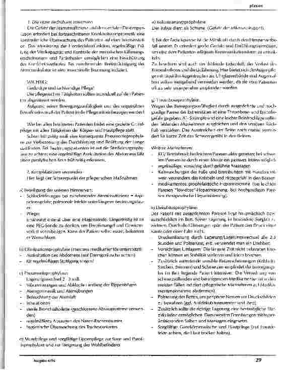 Vorschauseite 2: Welche besonderen Probleme treten bei einem Patienten mit Guillain- Barre-Syndrom (GBS) auf?