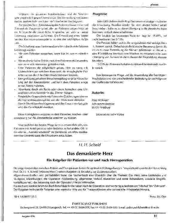 Vorschauseite 4: Welche besonderen Probleme treten bei einem Patienten mit Guillain- Barre-Syndrom (GBS) auf?