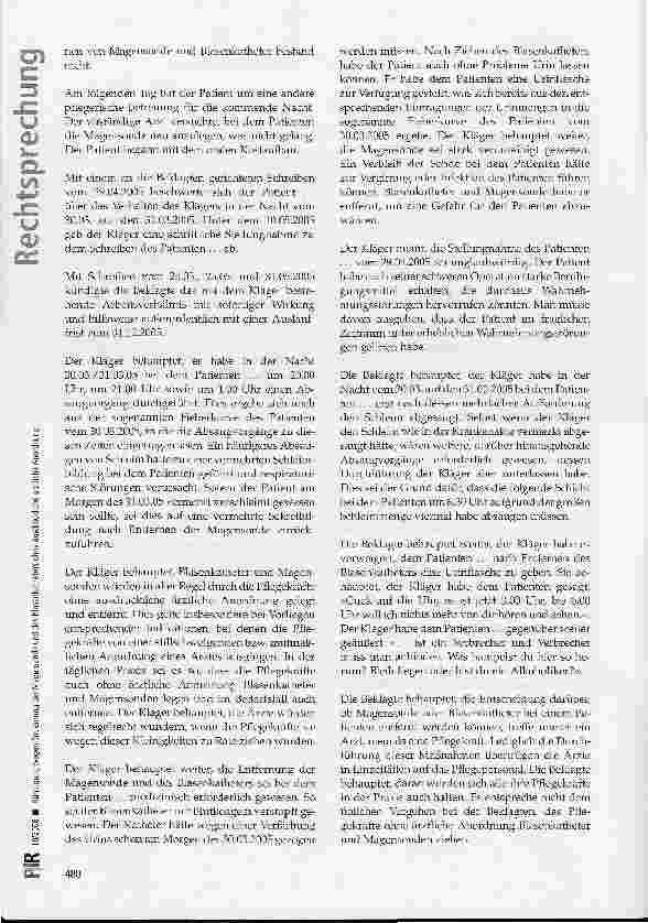 Vorschauseite 2: Kündigung wegen Entfernung der Magensonde und des Blasenkatheters ohne ausdrückliche ärztliche Anordnung