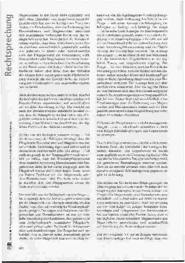 Vorschauseite 4: Kündigung wegen Entfernung der Magensonde und des Blasenkatheters ohne ausdrückliche ärztliche Anordnung