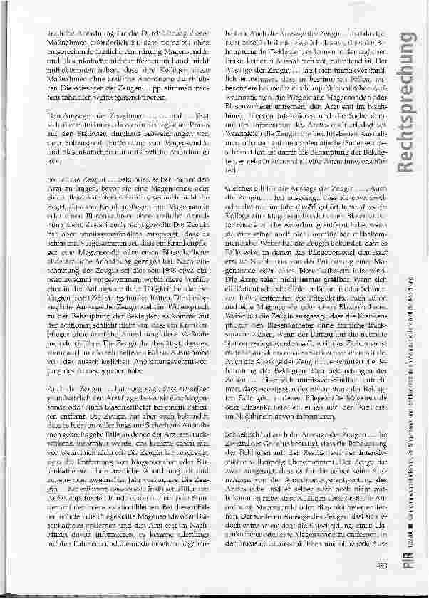 Vorschauseite 5: Kündigung wegen Entfernung der Magensonde und des Blasenkatheters ohne ausdrückliche ärztliche Anordnung