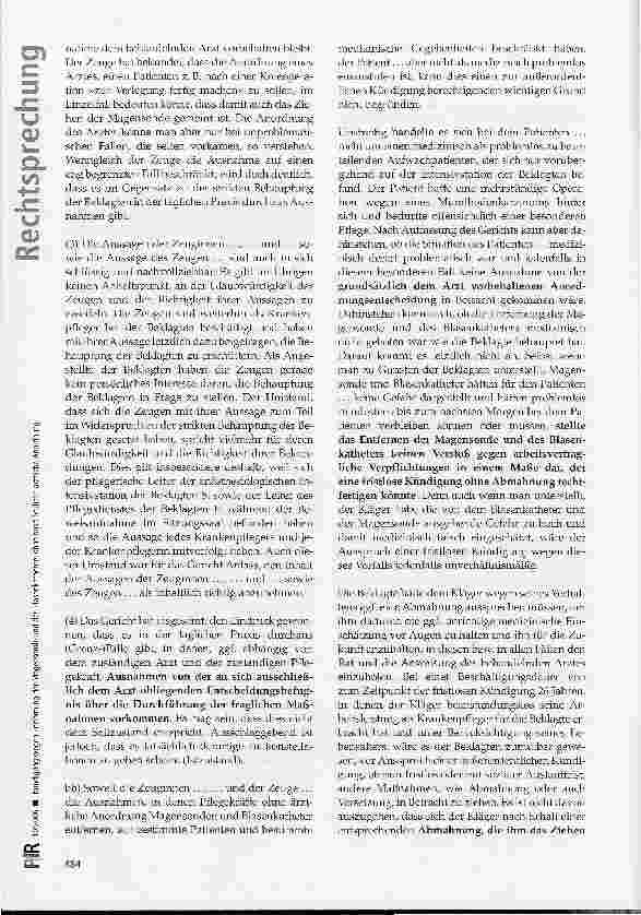 Vorschauseite 6: Kündigung wegen Entfernung der Magensonde und des Blasenkatheters ohne ausdrückliche ärztliche Anordnung