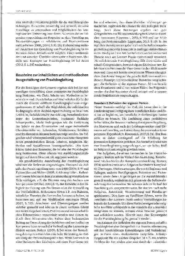 Vorschauseite 3: Keine Angst vor Praxisbegleitung! Reflexion beruflicher Erlebnisse als Baustein von Praxisbegleitung