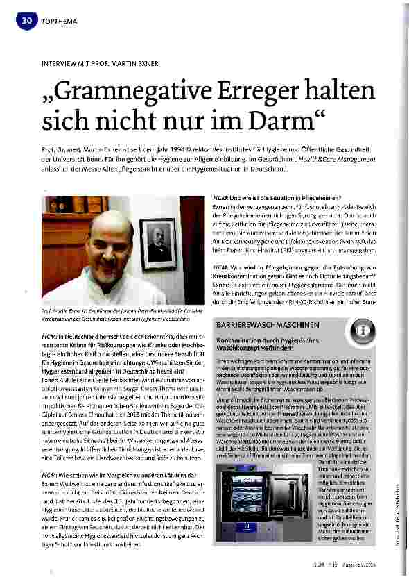 Vorschauseite 1: „Gramnegative Erreger halten sich nicht nur im Darm