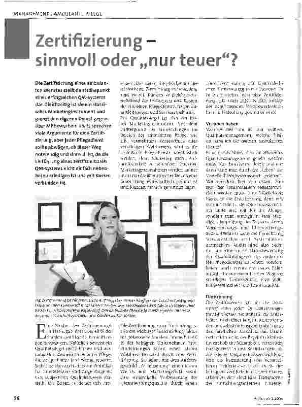 Vorschauseite 1: Zertifizierung-sinnvoll oder nur teuer?