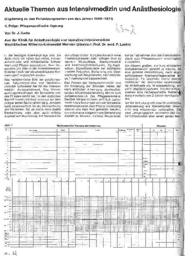 Vorschauseite 1: Aktuelle Themen aus Intensivmedizin und Anästhesiologie 5. Folge: Pflegespezifische Eignung