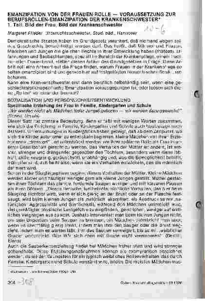 Vorschauseite 1: Emanzipation von der Frauen-Rolle- Voraussetzung zur Berufsrollen- Emanzipation der Krankenschwester 1. Teil Bild der Frau