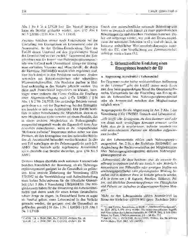 Vorschauseite 2: Zusammenarbeit nationaler Behörden und Gemeinschaftsstellen bei grenzüberschreitendem Warenverkehr mit Nahrungsergänzungsmitteln