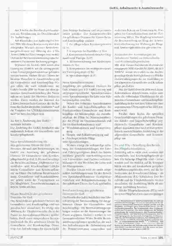 Vorschauseite 2: GuKG-Novelle 2016 und Entwurf der Pflegeassistenzberufe-Ausbildungsverordnung