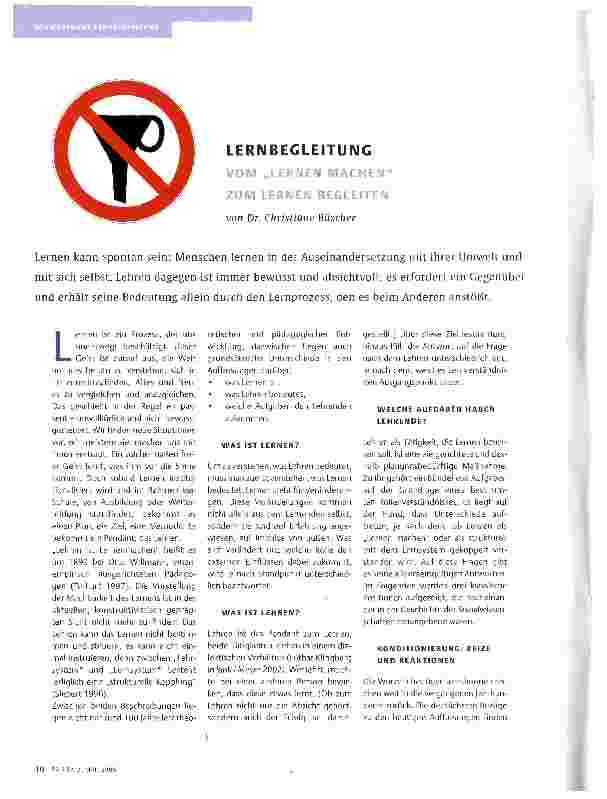 Vorschauseite 1: LERNBEGLEITUNG