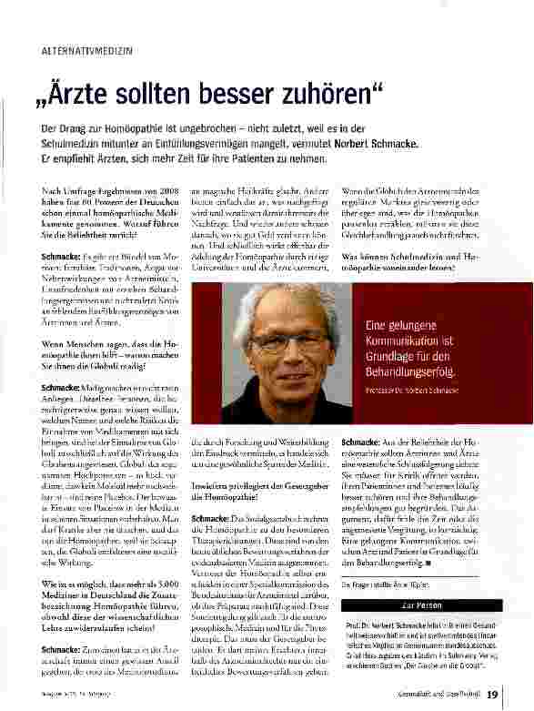Vorschauseite 1: Ärzte sollten besser zuhören