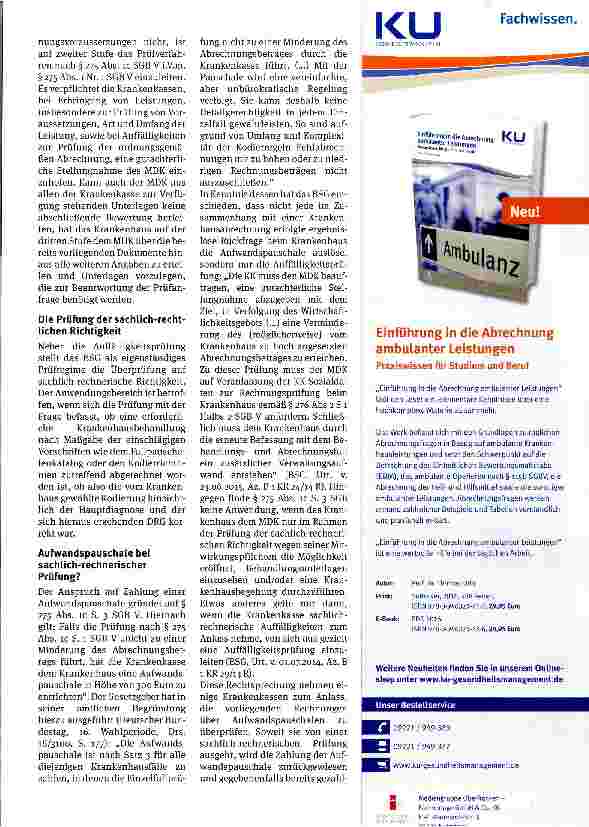 Vorschauseite 2: Die Abrechnungsprüfung -aktuelle Entwicklungen