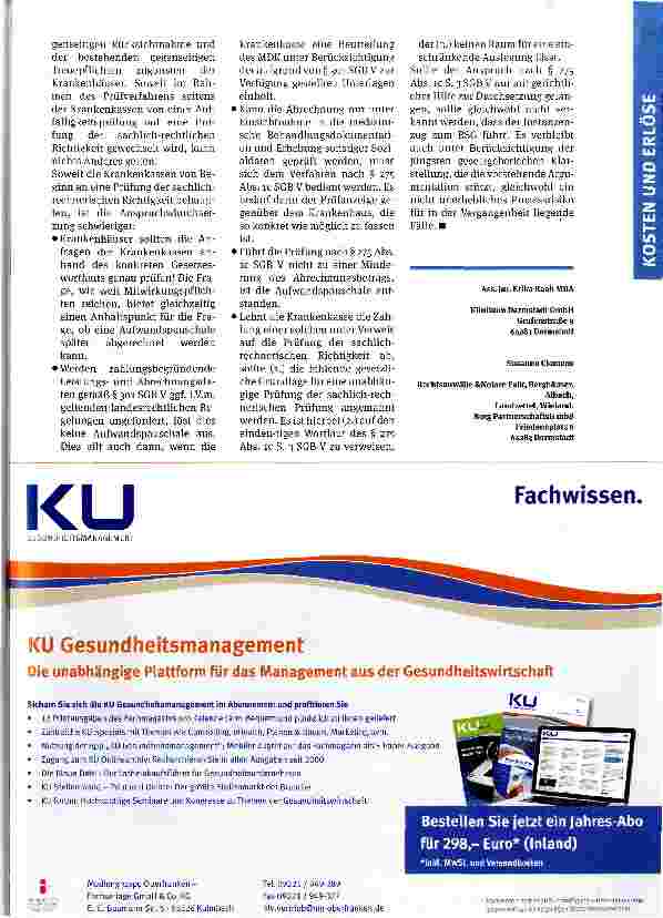 Vorschauseite 4: Die Abrechnungsprüfung -aktuelle Entwicklungen