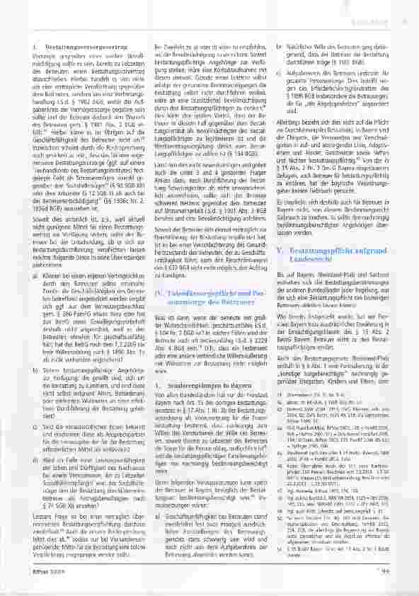 Vorschauseite 4: Zur Bestattungspflicht von Betreuern beim Tod von Betreuten und ihren Angehörigen