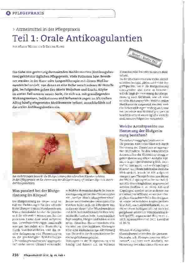 Vorschauseite 1: Teil 1: Orale Antikoagulantien