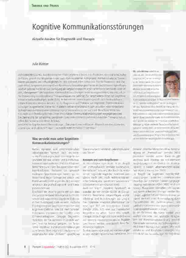 Vorschauseite 1: Kognitive Kommunikationsstörungen