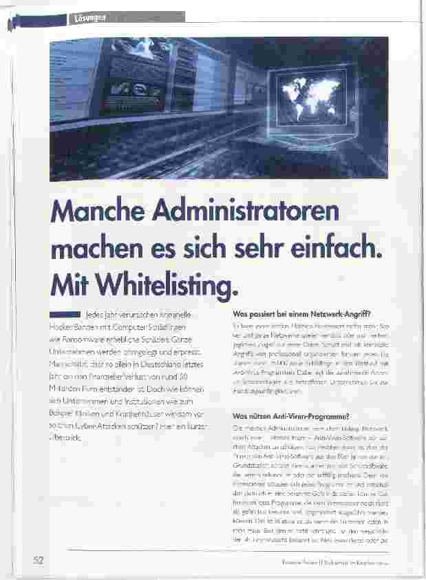 Vorschauseite 1: Manche Administraloren machen es sich sehr einfach. Mit Whitelisting.