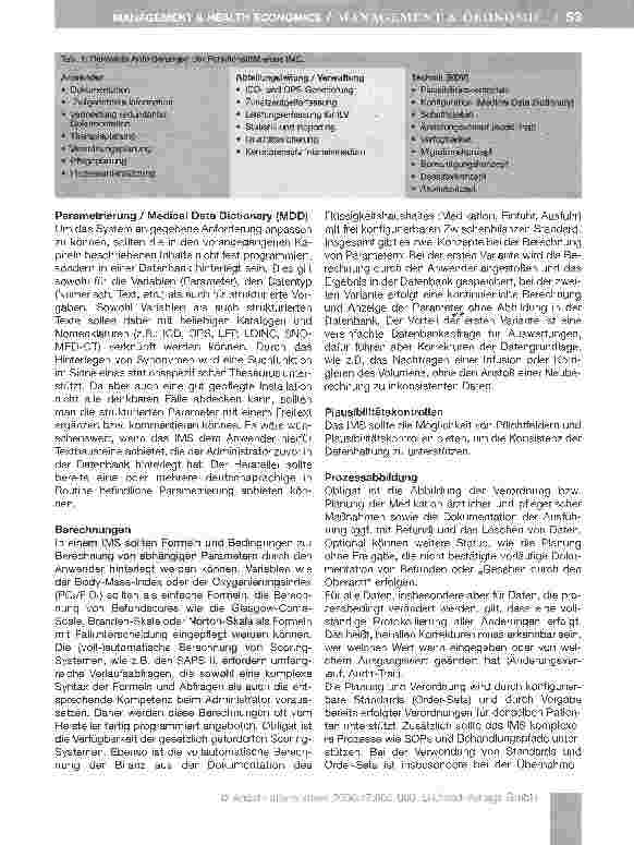 Vorschauseite 3: Spezielle Empfehlungen und Anforderungen zur Implementierung von DV-Systemen in der Intensivmedizin