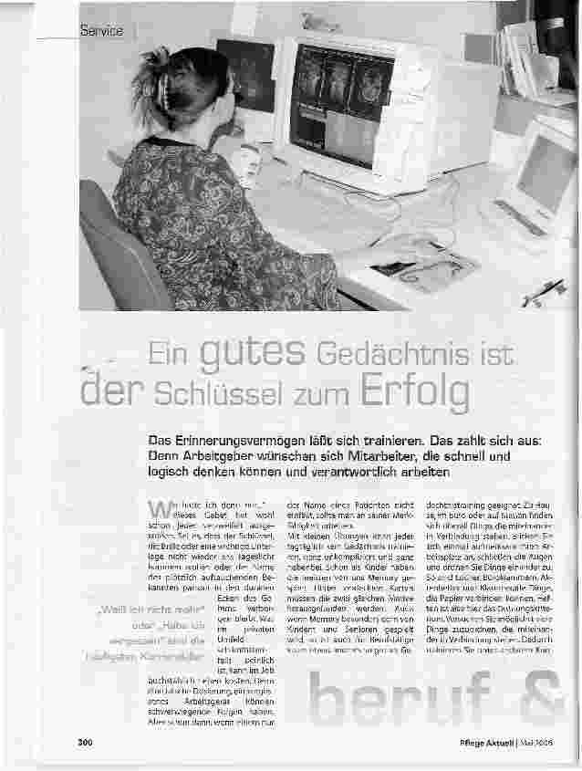 Vorschauseite 1: Ein gutes Gedächtnis ist der Schlüssel zum Erfolg