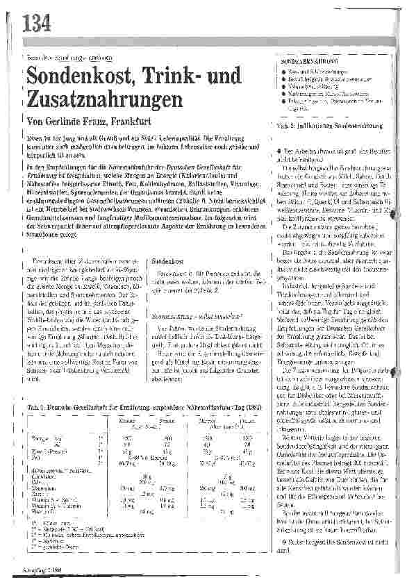 Vorschauseite 1: Sondenkost, Trinkund Zusatznahrungen