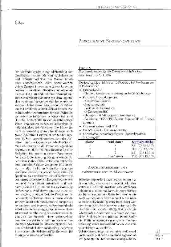 Vorschauseite 1: PERIOPERATIVE STRESSPROPHYLAXE