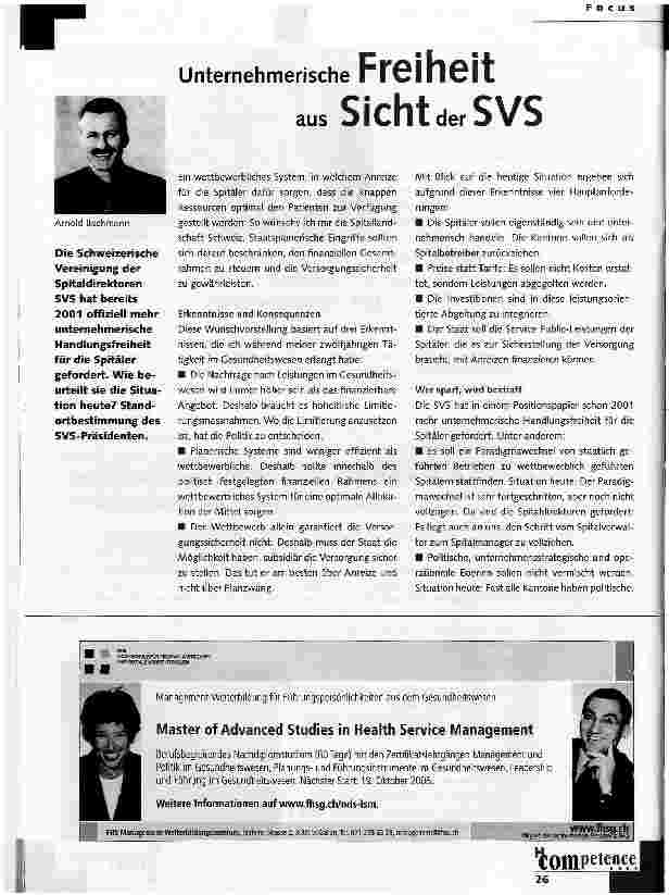 Vorschauseite 1: Unternehmerische Freiheit aus Sicht der SVS