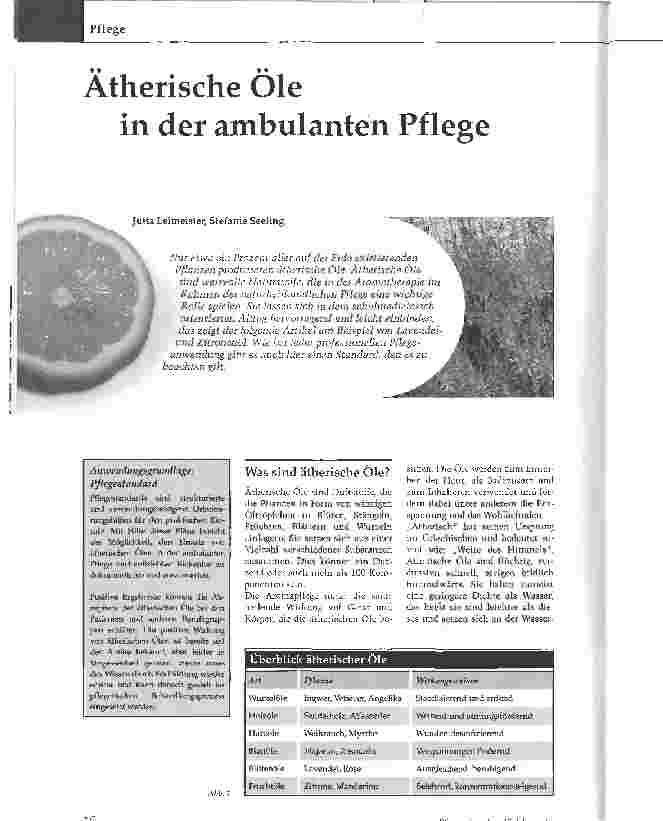 Vorschauseite 1: Ätherische Ole in der ambulanten Pflege