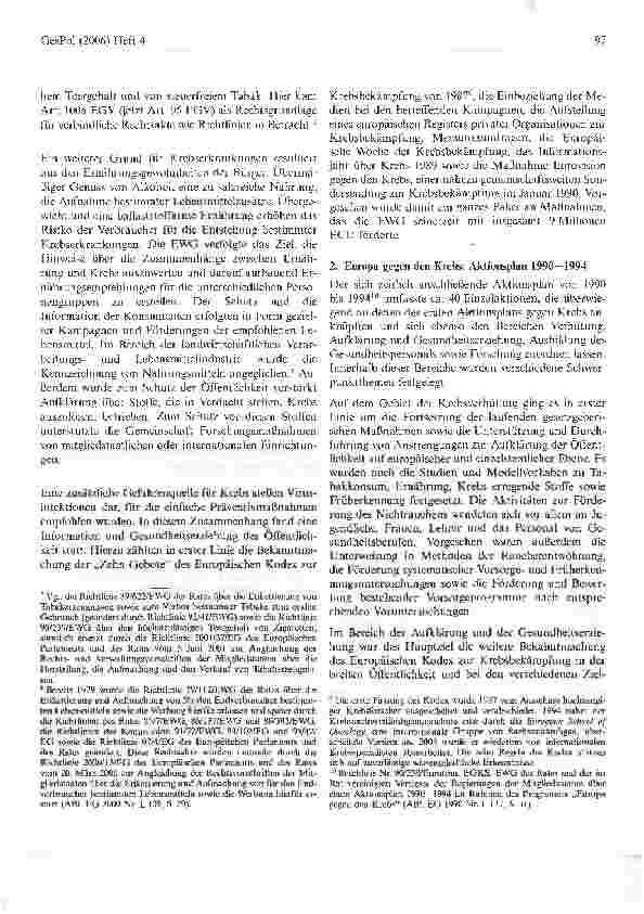 Vorschauseite 3: Maßnahmen der Europäischen Union im Bereich der Krebsbekämpfung