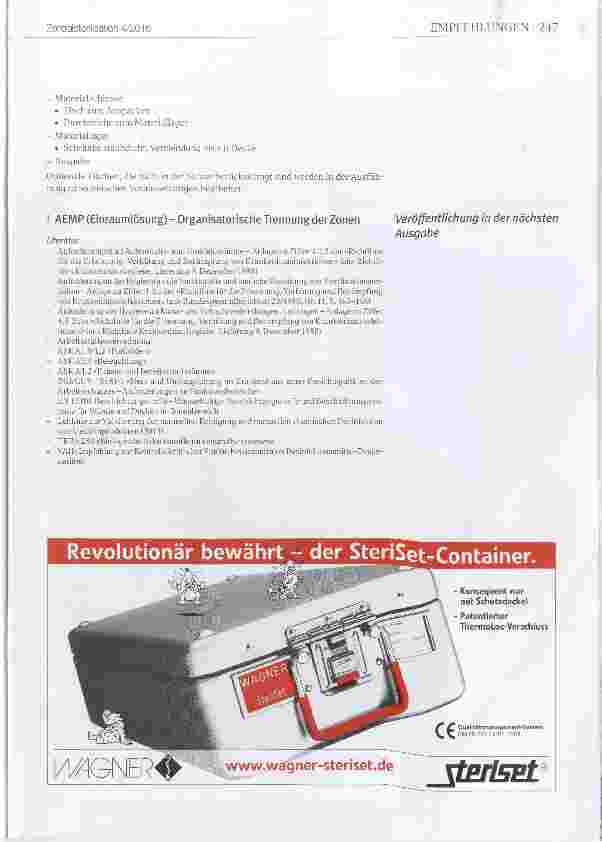 Vorschauseite 6: Empfehlung des Fachausschusses Hygiene, Bau und Technik Anforderungen für den Bau oder Umbau einer Aufbereitungseinheit für Medizinprodukte (AEMP) Teil 4 Raumausstattung und Einri…