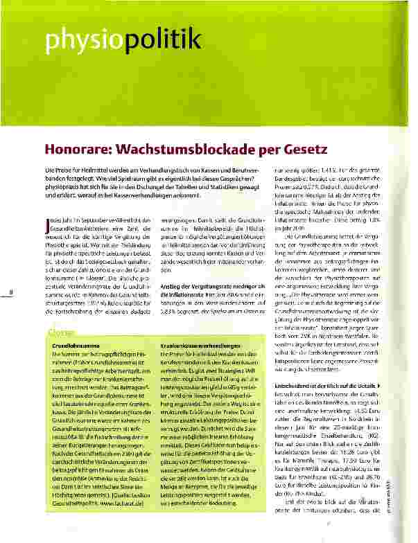 Vorschauseite 1: Honorare: Wachstumsblockade per Gesetz