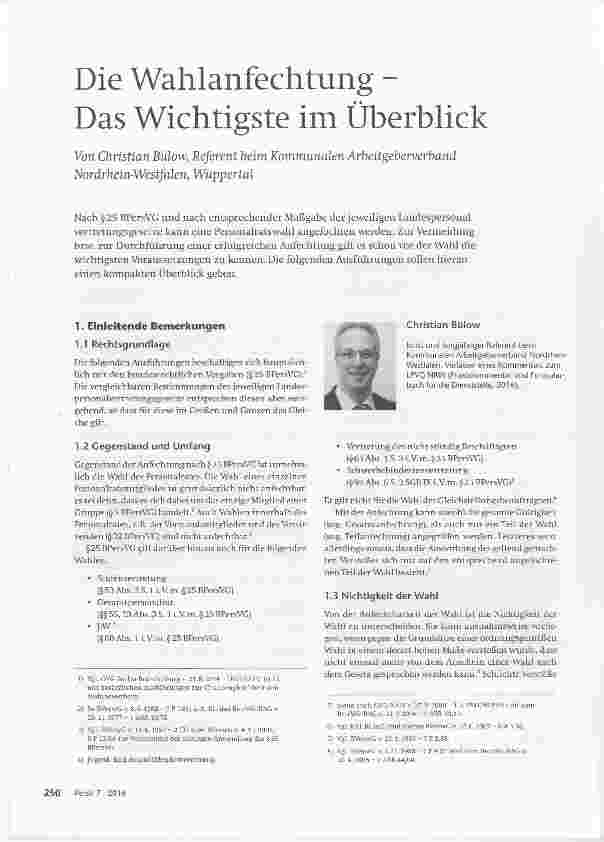 Vorschauseite 1: Die Wahlanfechtung - Das Wichtigste im Überblick